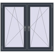 REHAU ENERGY-SAVING SYNEGO MD 1275x1160 mm ANTHRACITE_GREY_STRUKTURAL dwustronny