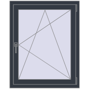 REHAU OPTIMUM EURO-DESIGN 70 800x1000 mm ANTHRACITE_GREY_STRUKTURAL two-sided