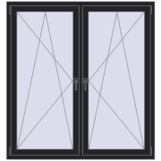REHAU ENERGY-SAVING SYNEGO MD 1470x1550 mm BLACK_ULTI-MATT dwustronny