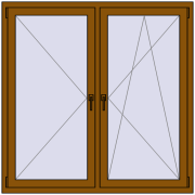 REHAU OPTIMUM EURO-DESIGN 70 1430x1430 mm GOLDEN OAK two-sided