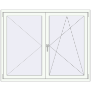REHAU ENERGY-SAVING SYNEGO MD 1500x1200 mm RAL 9016 Traffic white two-sided