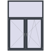 REHAU OPTIMUM EURO-DESIGN 70 1400x1950 mm ANTHRACITE_GREY_STRUKTURAL two-sided