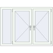 REHAU OPTIMUM EURO-DESIGN 70 1350x1000 mm RAL 9016 Traffic white two-sided