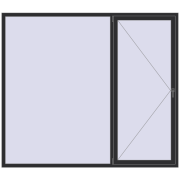 REHAU OPTIMUM EURO-DESIGN 70 2400x2100 mm ANTHRACITE_GREY_GLATT two-sided