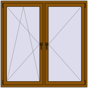 REHAU OPTIMUM EURO-DESIGN 70 1500x1500 mm GOLDEN OAK two-sided