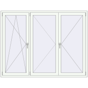 REHAU OPTIMUM EURO-DESIGN 70 1950x1500 mm RAL 9016 Traffic white two-sided