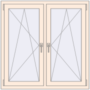 REHAU OPTIMUM EURO-DESIGN 70 1150x1150 mm CREAME_WHITE_50L-2 two-sided