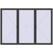 Okna skrzydłowe 3300x2300 mm KORSA ENERGY-SAVING REHAU SYNEGO MD BASALT_GREY dwustronny