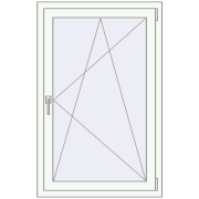 REHAU OPTIMUM EURO-DESIGN 70 760x1270 mm RAL 9016 Traffic white two-sided