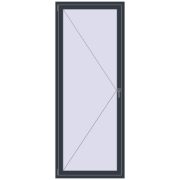 Tilt-and-Turn 900x2260 mm REHAU OPTIMUM EURO-DESIGN 70 ANTHRACITE_GREY_STRUKTURAL two-sided