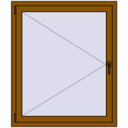 REHAU OPTIMUM EURO-DESIGN 70 1000x1190 mm GOLDEN OAK two-sided