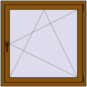 REHAU OPTIMUM EURO-DESIGN 70 1000x1000 mm GOLDEN OAK two-sided