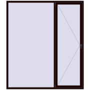 Okna skrzydłowe 2100x2400 mm REHAU OPTIMUM EURO-DESIGN 70 CHOCOLATE_BROWN dwustronny