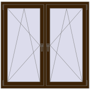 REHAU ENERGY-SAVING SYNEGO MD 1380x1325 mm DARK_OAK dwustronny