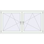 Tilt-and-Turn 1750x930 mm REHAU OPTIMUM EURO-DESIGN 70 RAL 9016 Traffic white two-sided