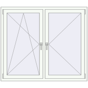 REHAU OPTIMUM EURO-DESIGN 70 1430x1230 mm RAL 9016 Traffic white two-sided
