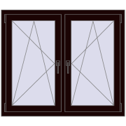 REHAU ENERGY-SAVING SYNEGO MD 1215x995 mm CHOCOLATE_BROWN dwustronny