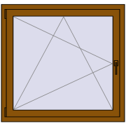 Tilt-and-Turn 1100x1000 mm CLASICTHERM 70 GOLDEN OAK two-sided