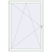 Okna skrzydłowe 1300x1900 mm KORSA BRILLANT DESIGN RAL 9016 Traffic white dwustronny