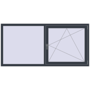 REHAU OPTIMUM EURO-DESIGN 70 1970x950 mm ANTHRACITE_GREY_STRUKTURAL two-sided