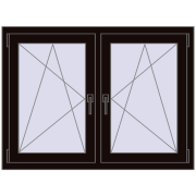 REHAU ENERGY-SAVING SYNEGO MD 1230x860 mm BLACK_BROWN dwustronny