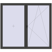 REHAU ENERGY-SAVING SYNEGO MD 2400x2150 mm BASALT_GREY dwustronny