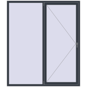 REHAU OPTIMUM EURO-DESIGN 70 1800x2100 mm ANTHRACITE_GREY_STRUKTURAL two-sided