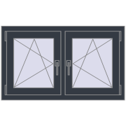 REHAU OPTIMUM EURO-DESIGN 70 1000x600 mm ANTHRACITE_GREY_STRUKTURAL two-sided