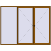 REHAU ENERGY-SAVING SYNEGO MD 3000x2300 mm GOLDEN OAK dwustronny