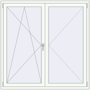 REHAU OPTIMUM EURO-DESIGN 70 1500x1500 mm RAL 9016 Traffic white two-sided