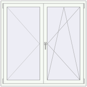 Okna skrzydłowe 1400x1400 mm KORSA BRILLANT DESIGN