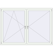 REHAU ENERGY-SAVING SYNEGO MD 2080x1470 mm RAL 9016 Traffic white two-sided