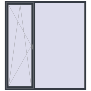 REHAU BRILLANT DESIGN 2200x2400 mm ANTHRACITE_GREY_STRUKTURAL two-sided