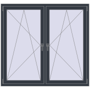 REHAU ENERGY-SAVING SYNEGO MD 1485x1385 mm ANTHRACITE_GREY_STRUKTURAL dwustronny