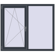 EPSILON OPTIMA 1380x1200 mm ANTHRACITE_GREY_STRUKTURAL dwustronny