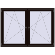 Okna skrzydłowe 1830x1265 mm REHAU ENERGY-SAVING SYNEGO MD BLACK_BROWN dwustronny