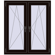 Okna skrzydłowe 1020x1160 mm REHAU ENERGY-SAVING SYNEGO MD BLACK_BROWN dwustronny