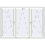 REHAU ENERGY-SAVING SYNEGO MD 2100x1500 mm RAL 9016 Traffic white two-sided