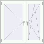 REHAU OPTIMUM EURO-DESIGN 70 1200x1200 mm RAL 9016 Traffic white two-sided
