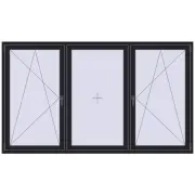 REHAU ENERGY-SAVING SYNEGO MD 2400x1400 mm BLACK_ULTI-MATT two-sided