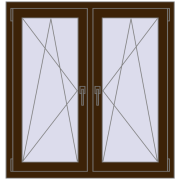 REHAU ENERGY-SAVING SYNEGO MD 1080x1100 mm DARK_OAK dwustronny