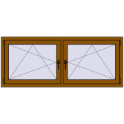 Okna skrzydłowe 1680x680 mm REHAU ENERGY-SAVING SYNEGO MD GOLDEN OAK dwustronny