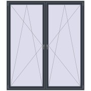 Okna skrzydłowe 2000x2300 mm REHAU ENERGY-SAVING SYNEGO MD ANTHRACITE_GREY_STRUKTURAL dwustronny