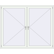 REHAU ENERGY-SAVING SYNEGO MD 1920x1560 mm RAL 9016 Traffic white two-sided