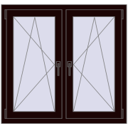 Okna skrzydłowe 1080x995 mm REHAU ENERGY-SAVING SYNEGO MD CHOCOLATE_BROWN dwustronny
