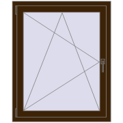 REHAU OPTIMUM EURO-DESIGN 70 900x1100 mm DARK_OAK two-sided