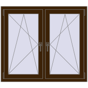 Okna skrzydłowe 1185x995 mm REHAU ENERGY-SAVING SYNEGO MD DARK_OAK dwustronny