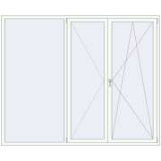 REHAU OPTIMUM EURO-DESIGN 70 2450x2015 mm RAL 9016 Traffic white two-sided