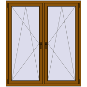 REHAU ENERGY-SAVING SYNEGO MD 1395x1535 mm GOLDEN OAK dwustronny