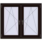 Okna skrzydłowe 1185x995 mm REHAU ENERGY-SAVING SYNEGO MD BLACK_BROWN dwustronny